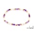 Bracelet avec améthyste multicolore, acier inoxydable doré PVD, 18 cm