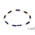 Bracelet avec lapis lazuli multicolore, acier inoxydable doré PVD, 18 cm