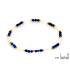 Multi-colored lapis lazuli bracelet, PVD gold-plated stainless steel, 18 cm