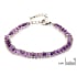 Bracelet avec améthyste violette irrégulière, acier inoxydable, 15,5+3,5 cm