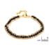 Bracelet avec onyx noir irrégulier, acier inoxydable doré PVD, 15,5+3,5 cm