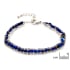 Bracciale in lapislazzuli blu irregolare, acciaio inossidabile, 15,5+3,5 cm