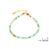 Bracelet avec aventurine verte, acier inoxydable doré PVD, 15,5+3,5 cm