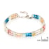 Bracelet avec multipierres multicolore, acier inoxydable, 15,5+3,5 cm
