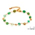 Bracelet avec agate verte irrégulière, acier inoxydable doré PVD, 15,5+3,5 cm