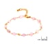 Bracciale in lepidolite viola, acciaio inossidabile dorato PVD, 15,5+3,5 cm