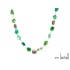 Collier avec agate verte irrégulière naturelle, en acier inoxydable, 43,5+3,5 cm