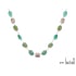 Collier avec amazonite bleue irrégulière, acier inoxydable, 43,5+3,5 cm