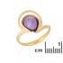 Natural irregular purple amethyst ring, gold-plated 925 silver