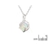 Pandantiv opal australian alb oval natural, argint rodiat 925, 6x4 mm