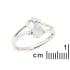 Inel opal australian alb picătură natural, argint rodiat 925, 7x5 mm
