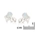 Clous d'oreilles avec opale blanche ovale d'Australie, argent rhodié 925, 7x5 mm