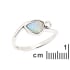 Inel opal australian alb picătură natural, argint rodiat 925, 7x5 mm