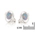 Australische Dublettenopalohrstecker blau oval, 925 Silber rhodiniert, 7x5 mm