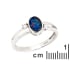 Inel opal dublet australian albastru oval, argint rodiat 925, 7x5 mm