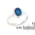 Inel opal dublet australian albastru oval, argint rodiat 925, 8x6 mm