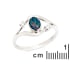 Oval mavi Avustralya dublet opal yüzük, rodyum kaplama 925 gümüş, 6x4 mm