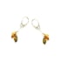 Boucles d'oreilles pendantes avec ambre multicolore, argent rhodié 925, 6x12 mm