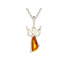 Pandantiv înger chihlimbar baltic coniac neregulat, argint rodiat 925, 5x12 mm