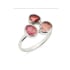 Anel de turmalina multicolor irregular natural, em prata rodiada 925