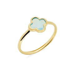 Dyed clover blue chalcedony...