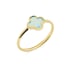 Chalcedonring blau Kleeblatt gefärbt, 925 Silber vergoldet, 1x1 cm