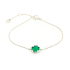 Bracciale trifoglio in onice verde, argento rodiato 925, 15,5+1,5+1,5 cm