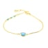 Pulseira de calcedónia azul oval tingida, em prata dourada 925, 15,5+1,5+1,5 cm