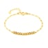 Round multi-colored multi-stone bracelet, gold-plated 925 silver, 15+3 cm