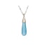 Chalcedonkette Eiszapfen grün Tropfen gefärbt, 925 Silber rhodiniert, 42+3 cm