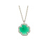Collar trébol de ónix verde natural, en plata rodiada 925, 42+3 cm