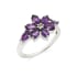 Natural drop purple amethyst ring, rhodium-plated 925 silver, 2x1.5 cm