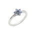 Natural round blue tanzanite flower ring, rhodium-plated 925 silver, 0.5x0.5 cm