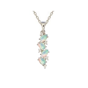 Pendentif avec opale blanche goutte naturelle, en argent rhodié 925, 4x6 mm