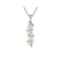 Natural drop white opal pendant, rhodium-plated 925 silver, 4x6 mm