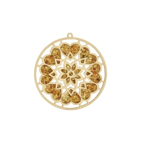 Amber heart charging plate, diameter 11 cm