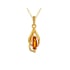 Pendente de âmbar báltico cognac oval natural, em prata dourada 925, 5x10 mm