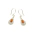 Marquise cognac Baltic amber dangle earrings, rhodium-plated 925 silver, 5x10 mm