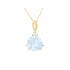 Natural triangle blue topaz pendant, 375 gold, 12x12x12 mm