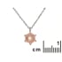 Collier avec quartz rose naturel, en argent rhodié 925, 42+3 cm