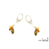 Marquise multi-colored amber dangle earrings, rhodium-plated 925 silver, 6x12 mm