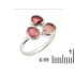 Natural irregular multi-colored tourmaline ring, rhodium-plated 925 silver