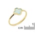 Bague avec calcédoine bleue trèfle teintée, en argent doré 925, 1x1 cm