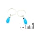 Chalcedoonoorhangers ijspegel blauw geverfd, gerhodineerd 925 zilver, 5x15 mm