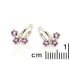 Boucles d'oreilles créoles avec améthyste violette, argent rhodié 925, 3 mm