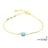 Chalcedonarmband blau oval gefärbt, 925 Silber vergoldet, 15,5+1,5+1,5 cm