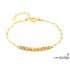 Round multi-colored multi-stone bracelet, gold-plated 925 silver, 15+3 cm