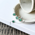 Colier trifoi onix verde natural, argint rodiat 925, 42+3 cm