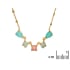 Collier avec quartz rose goutte naturel, en argent doré 925, 42+4 cm