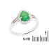 Bague avec aventurine verte goutte naturelle, en argent rhodié 925, 6x8 mm